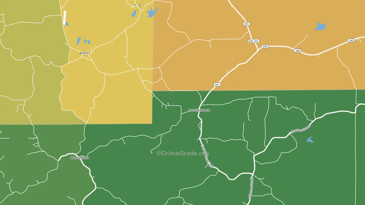 Hohenlinden, MS Map of Vehicle Theft Rates