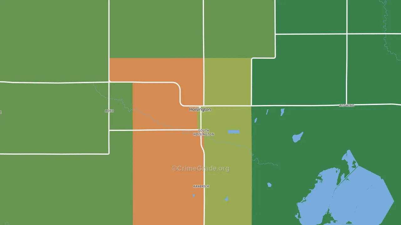 Hoisington, KS Map of Vehicle Theft Rates