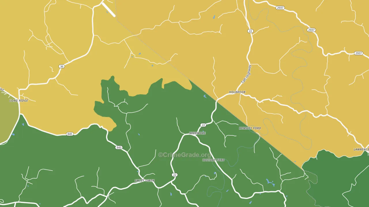 Holbrook, KY Map of Vehicle Theft Rates