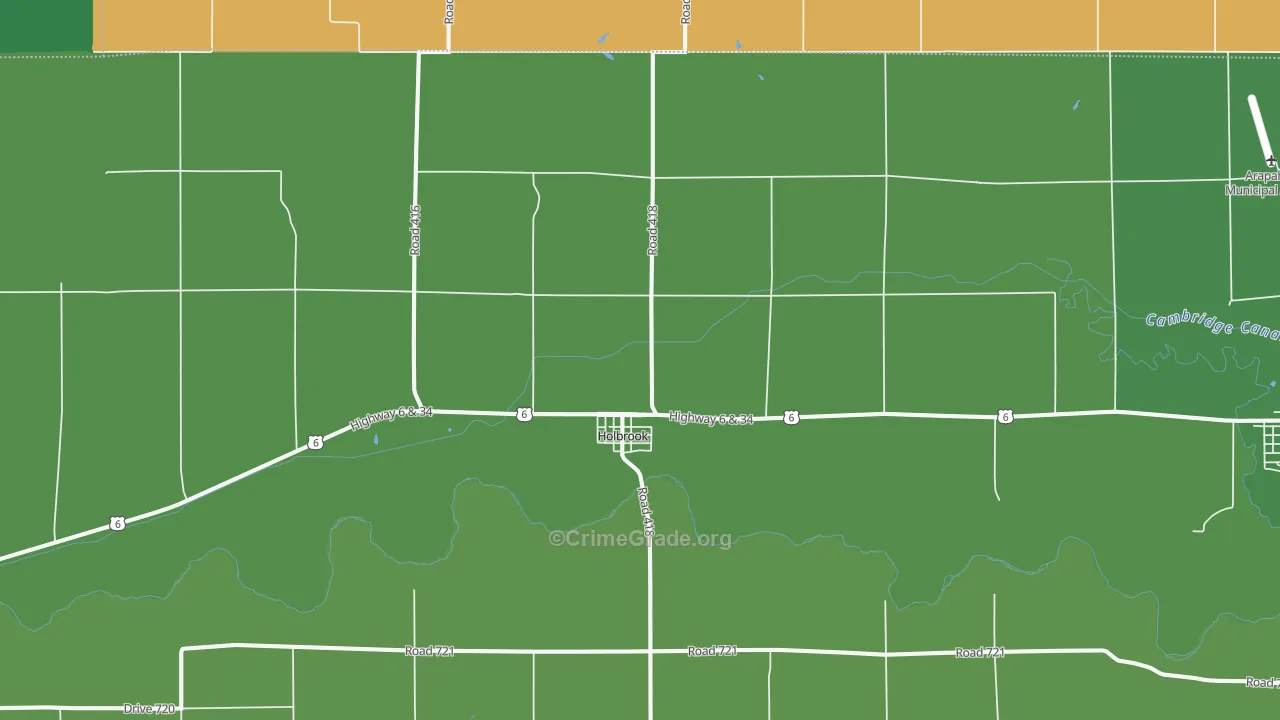 Holbrook, NE Map of Vehicle Theft Rates