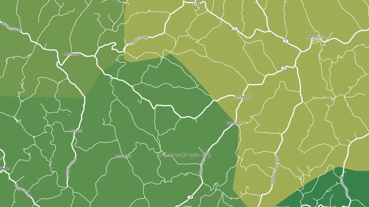 Holbrook, PA Map of Vehicle Theft Rates