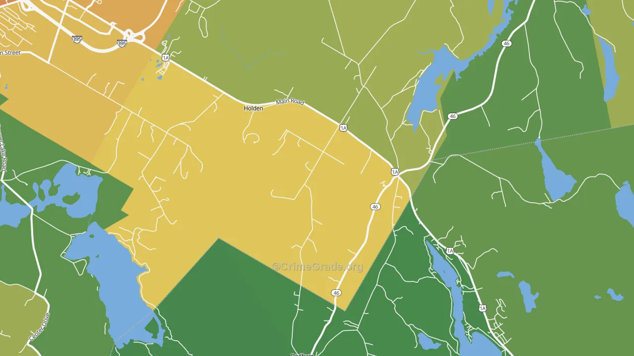 Holden, ME Map of Vehicle Theft Rates