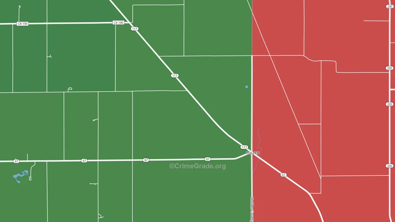Holden, OH Map of Vehicle Theft Rates