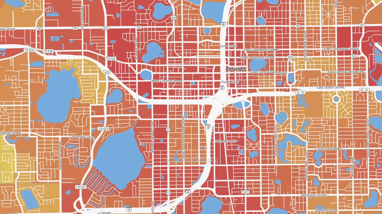 Holden-Parramore, Orlando, FL Map of Vehicle Theft Rates