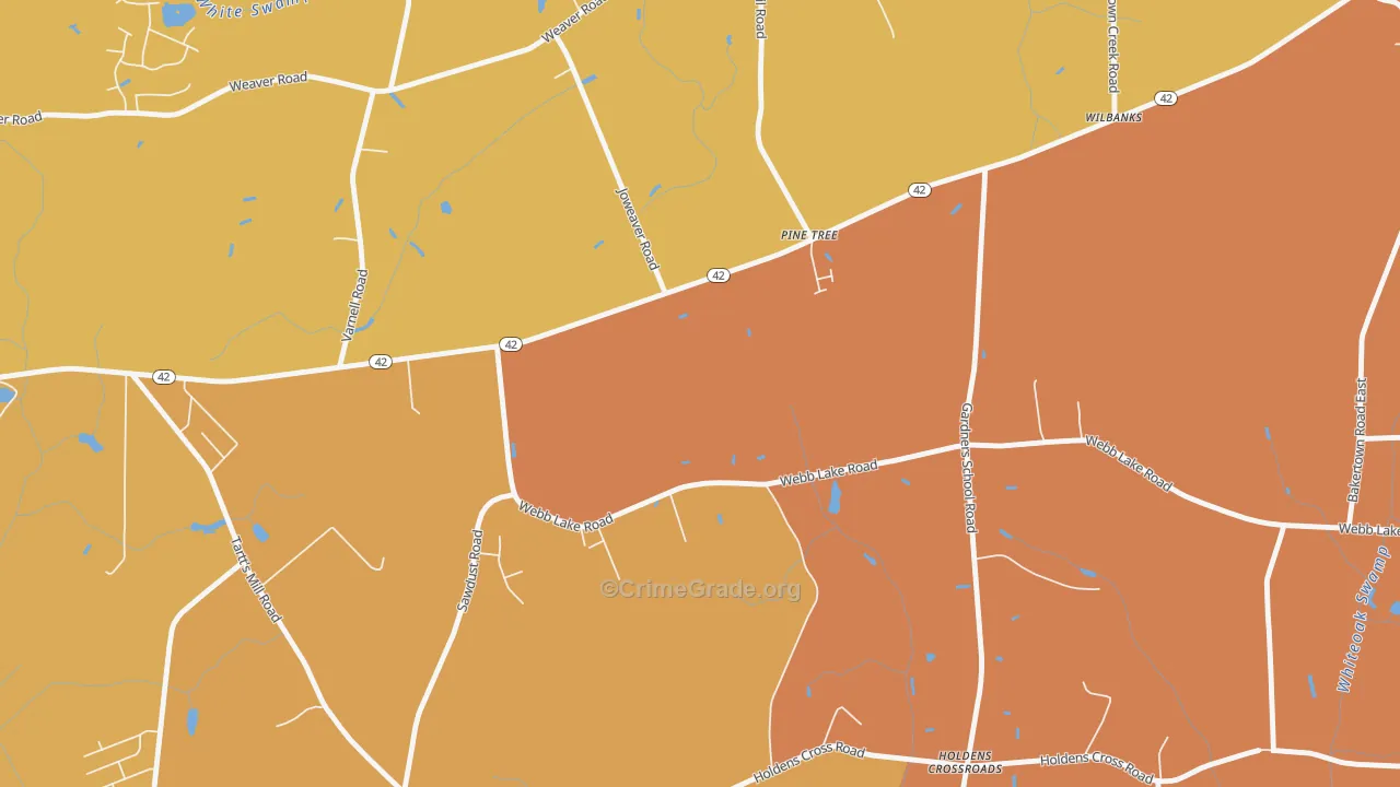 Holdens Crossroads, NC Map of Vehicle Theft Rates