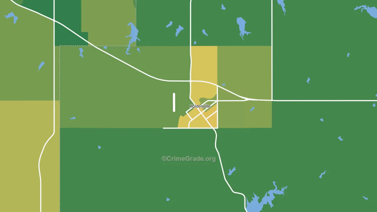 Holdenville, OK Map of Vehicle Theft Rates