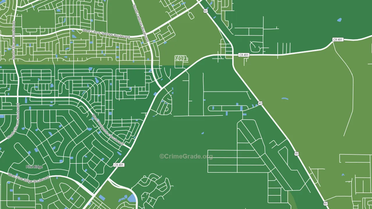Holder, FL Map of Vehicle Theft Rates