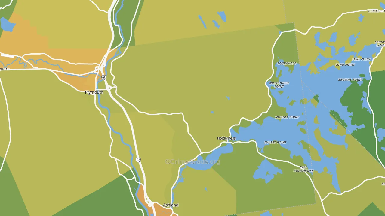 Holderness, NH Map of Vehicle Theft Rates