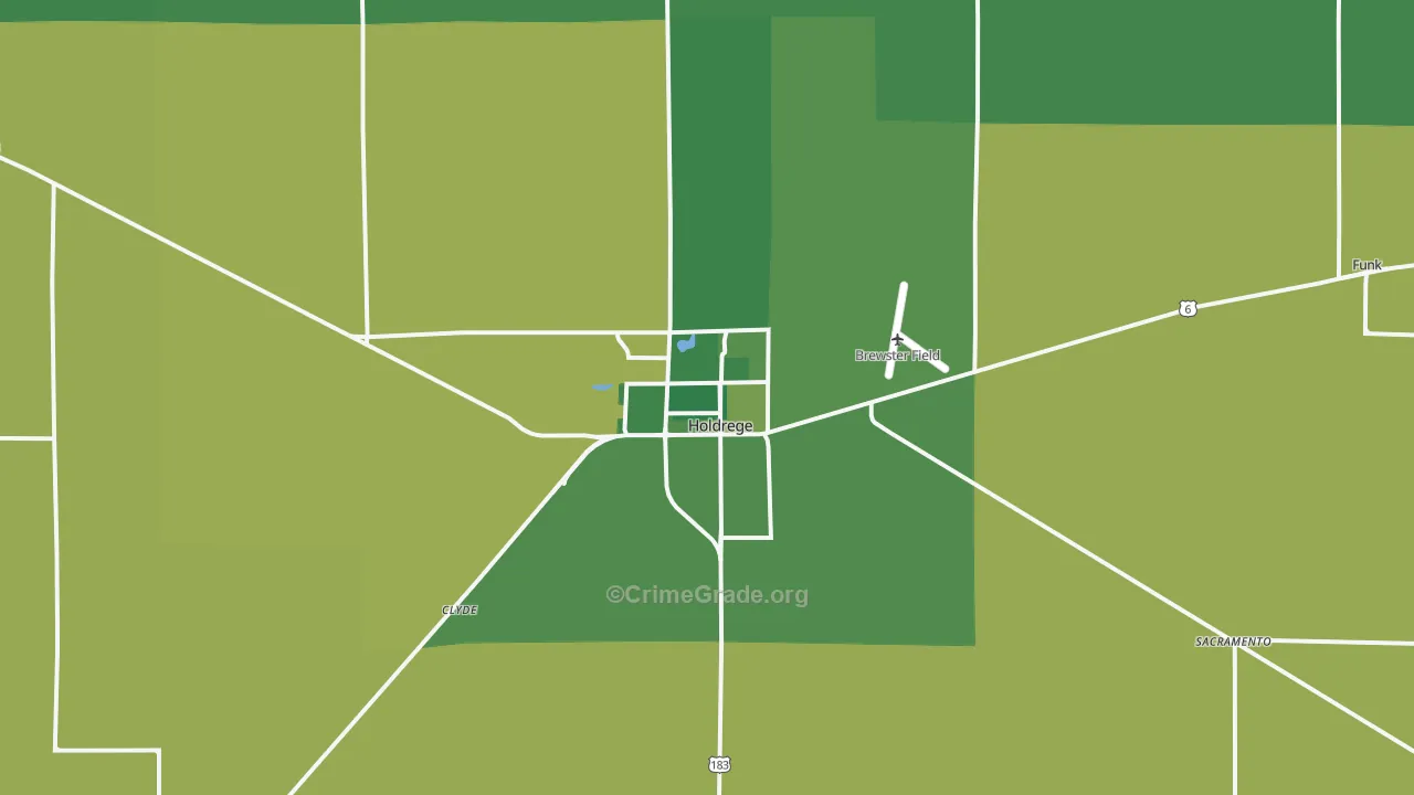 Holdrege, NE Map of Vehicle Theft Rates