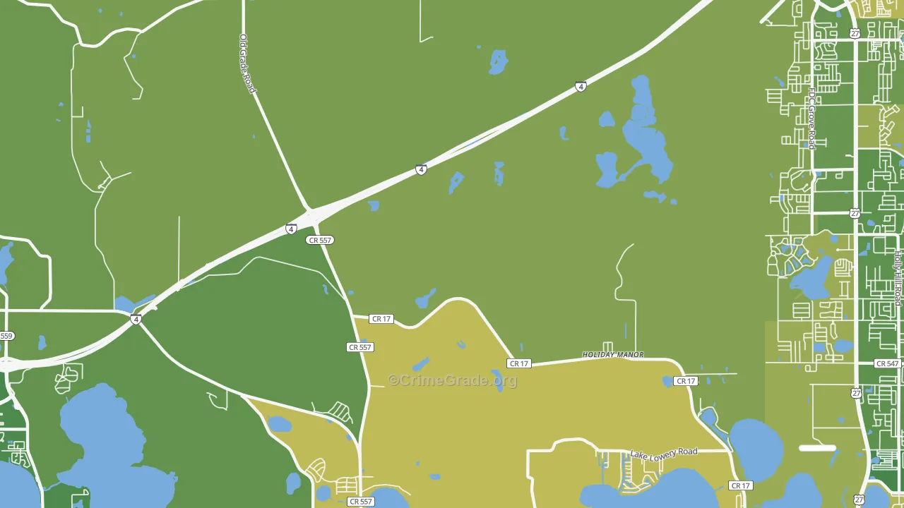Holiday Manor, FL Map of Vehicle Theft Rates