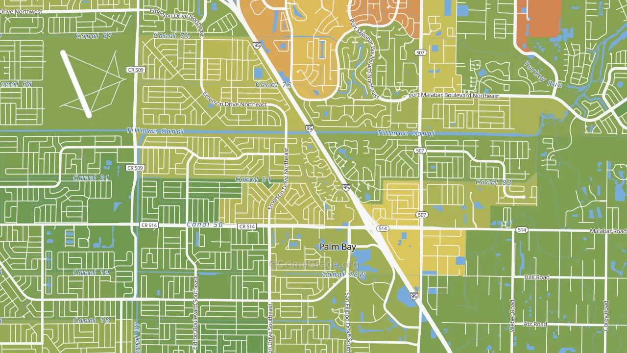 Holiday Park, Palm Bay, FL Map of Vehicle Theft Rates
