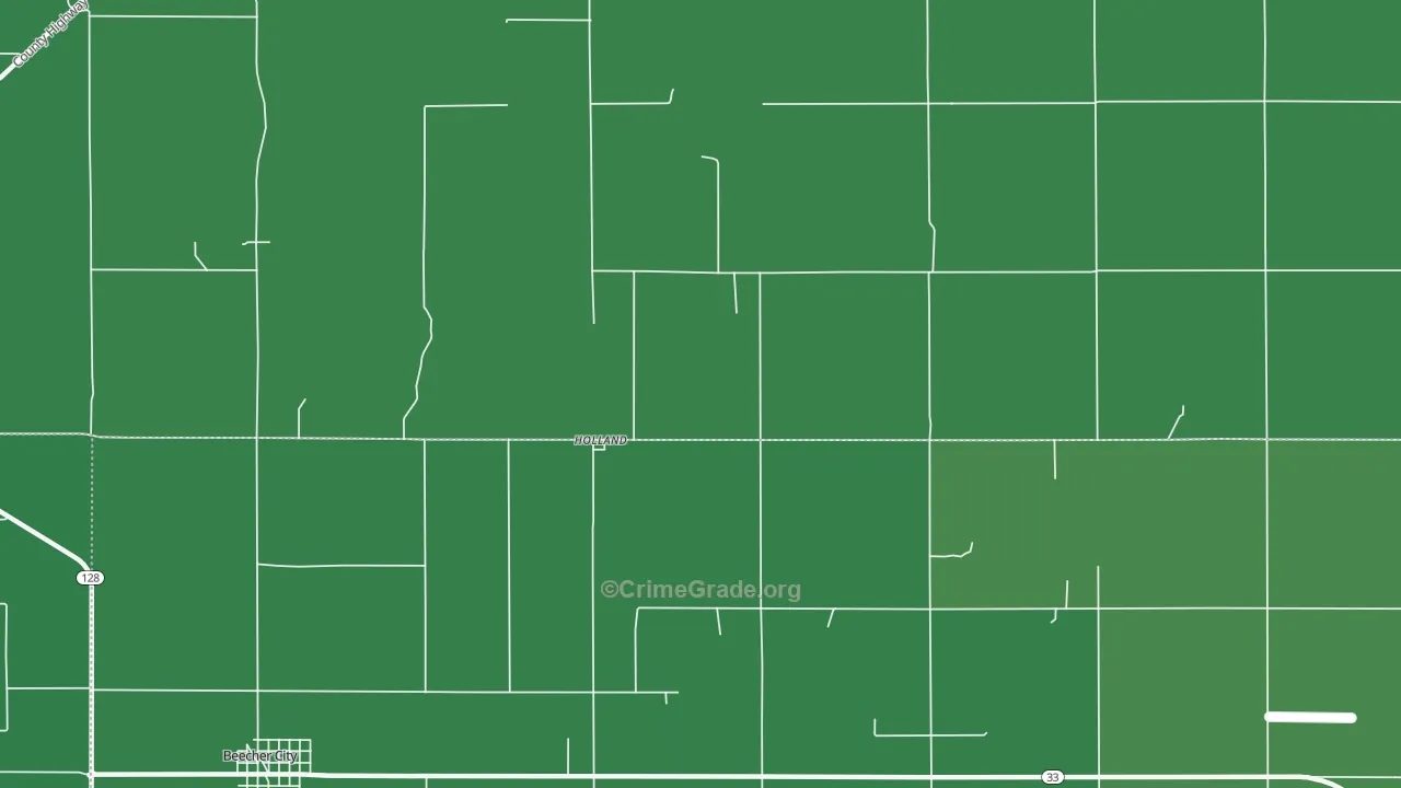 Holland, IL Map of Vehicle Theft Rates