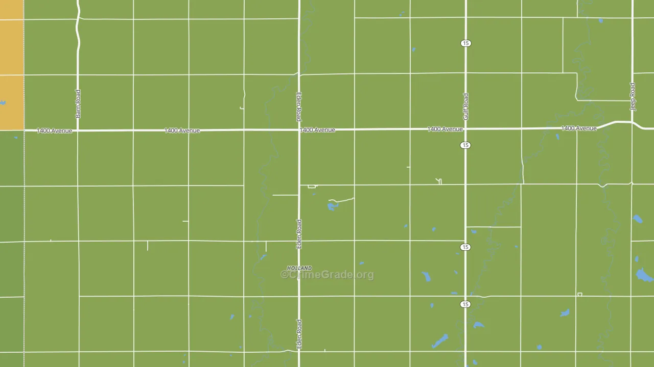 Holland, KS Map of Vehicle Theft Rates