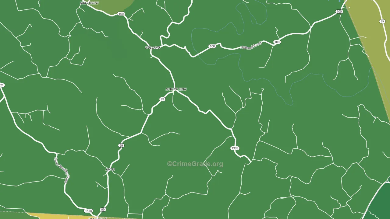 Holland, KY Map of Vehicle Theft Rates