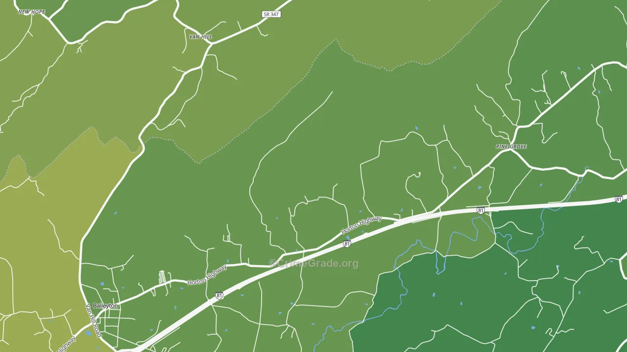 Holland Mill, TN Map of Vehicle Theft Rates