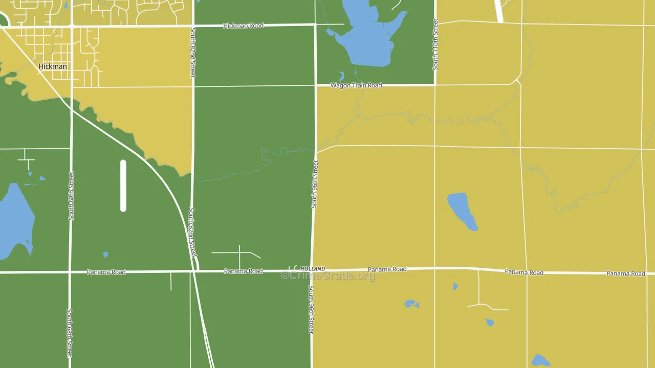 Holland, NE Map of Vehicle Theft Rates