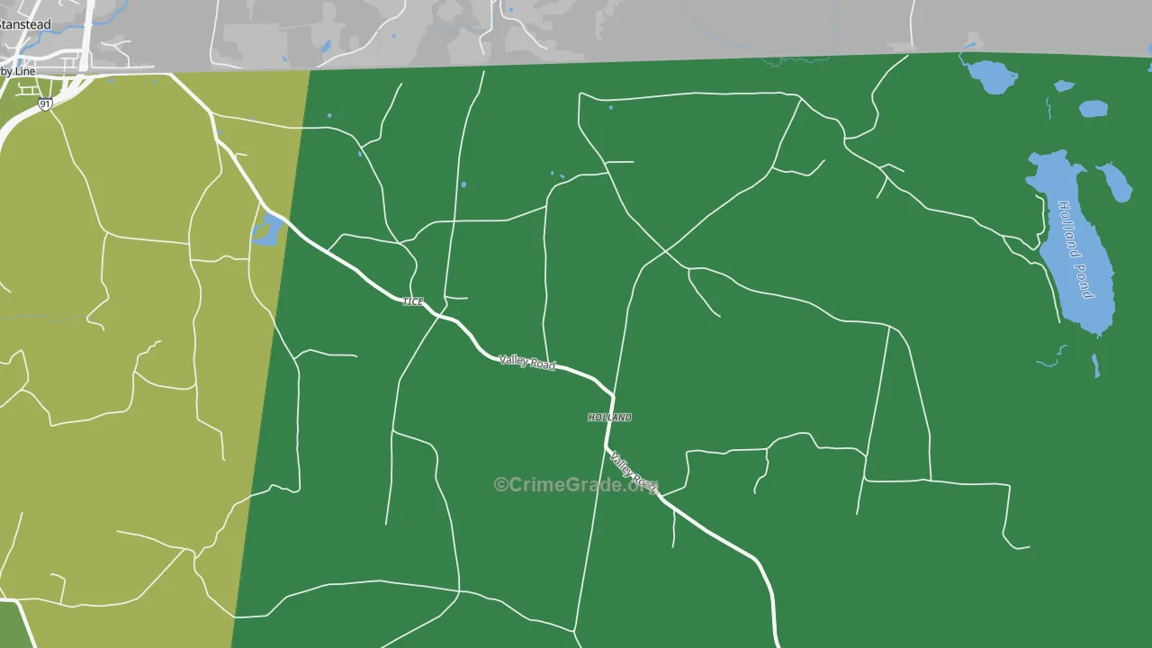 Holland, VT Map of Vehicle Theft Rates