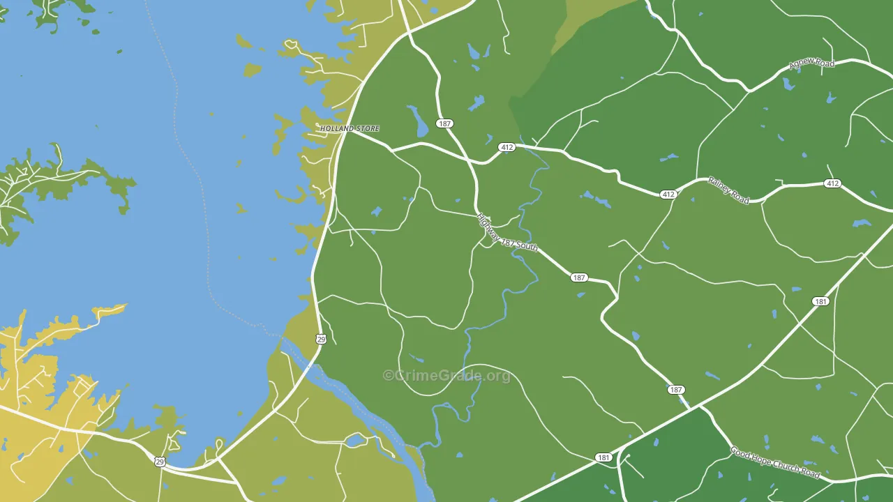 Hollands Store, SC Map of Vehicle Theft Rates