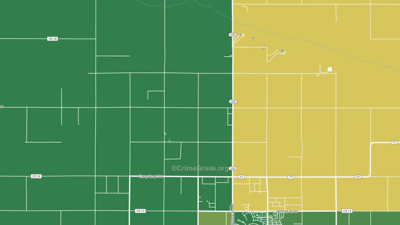 Hollene, NM Map of Vehicle Theft Rates