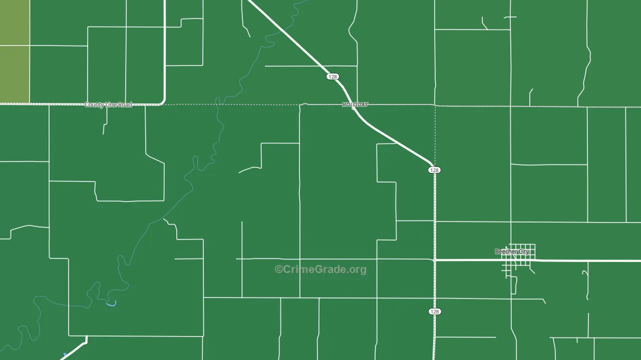 Holliday, IL Map of Vehicle Theft Rates
