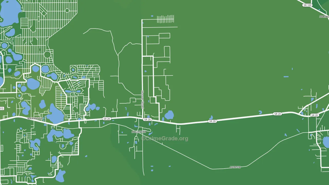 Hollister, FL Map of Vehicle Theft Rates