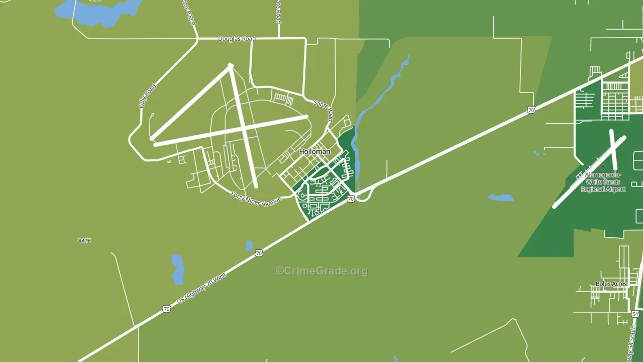 Holloman AFB, NM Map of Vehicle Theft Rates