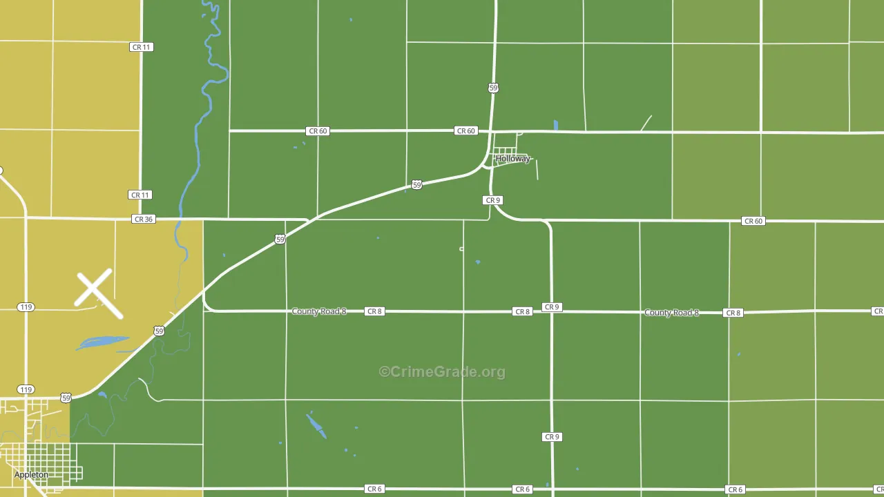 Holloway, MN Map of Vehicle Theft Rates