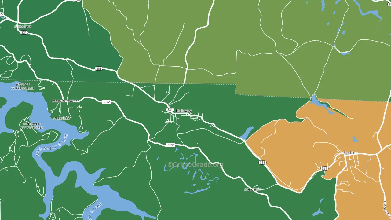 Holloway, OH Map of Vehicle Theft Rates
