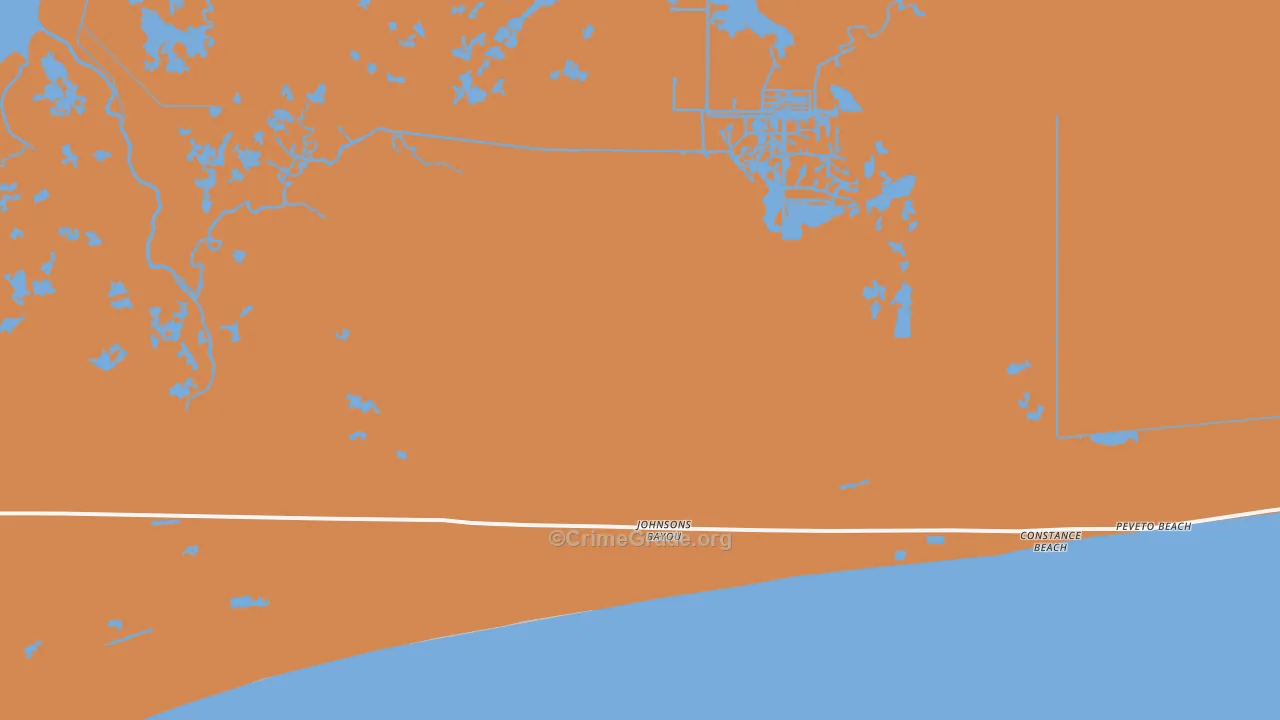 Holly Beach, LA Map of Vehicle Theft Rates