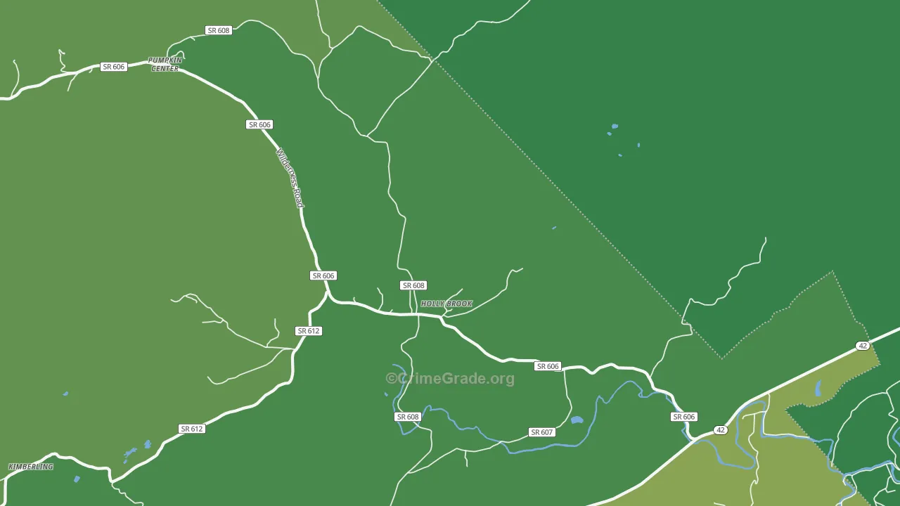 Holly Brook, VA Map of Vehicle Theft Rates