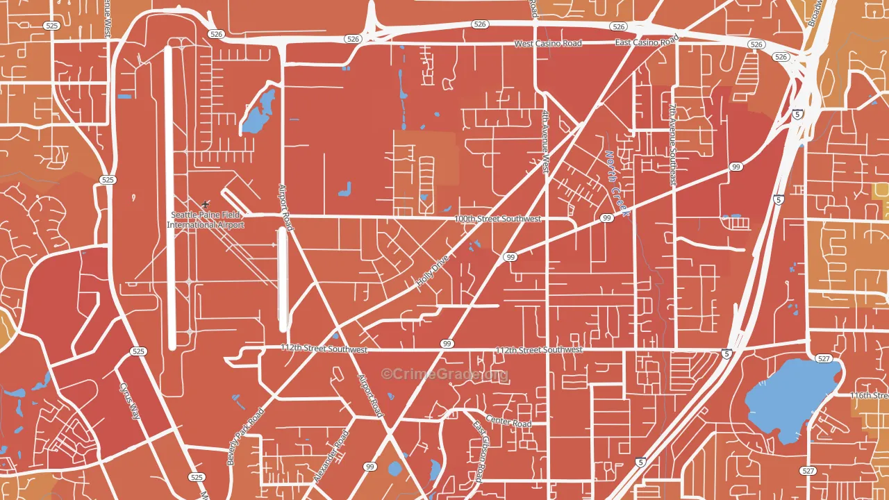 Holly, Everett, WA Map of Vehicle Theft Rates