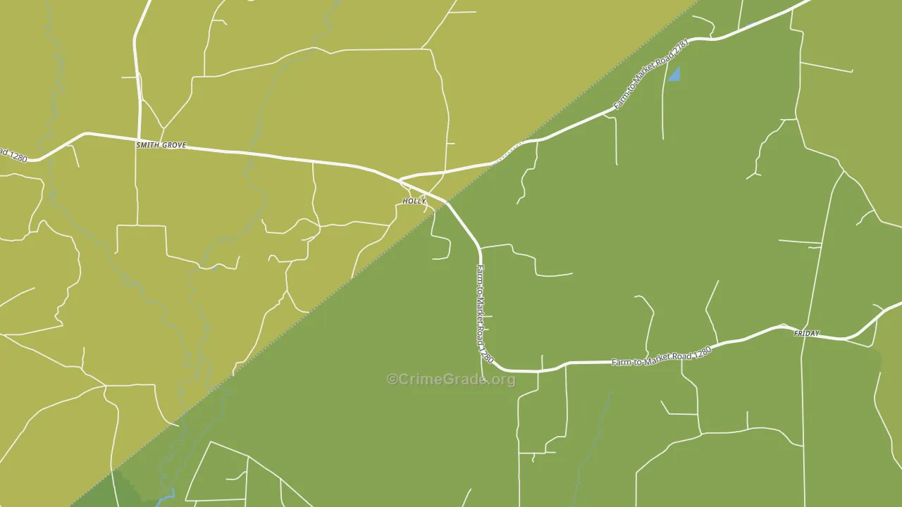 Holly, TX Map of Vehicle Theft Rates