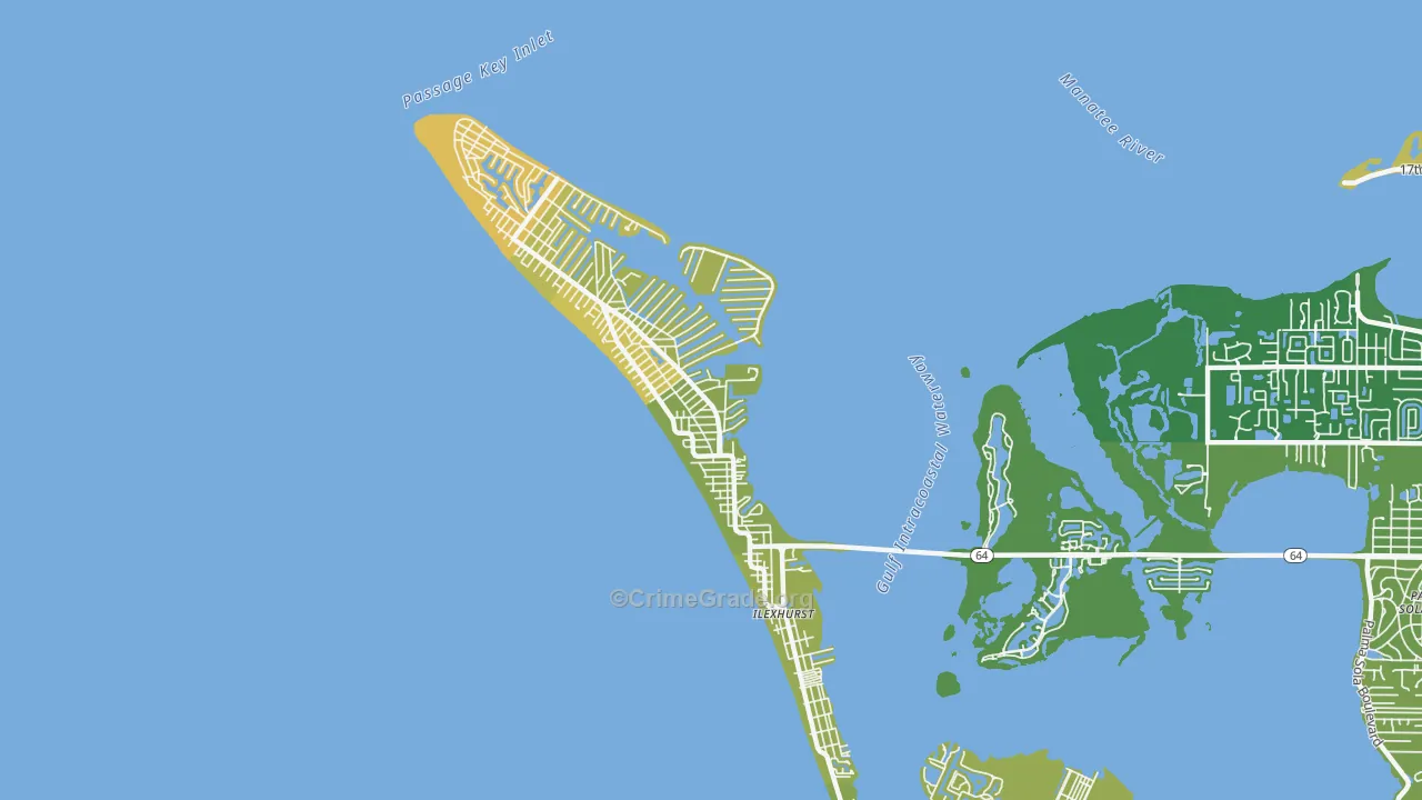 Holmes Beach, FL Map of Vehicle Theft Rates