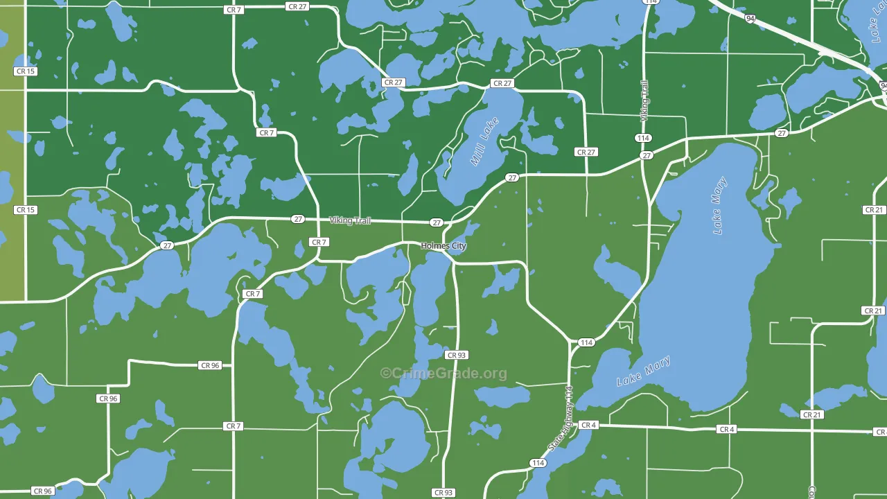 Holmes City, MN Map of Vehicle Theft Rates