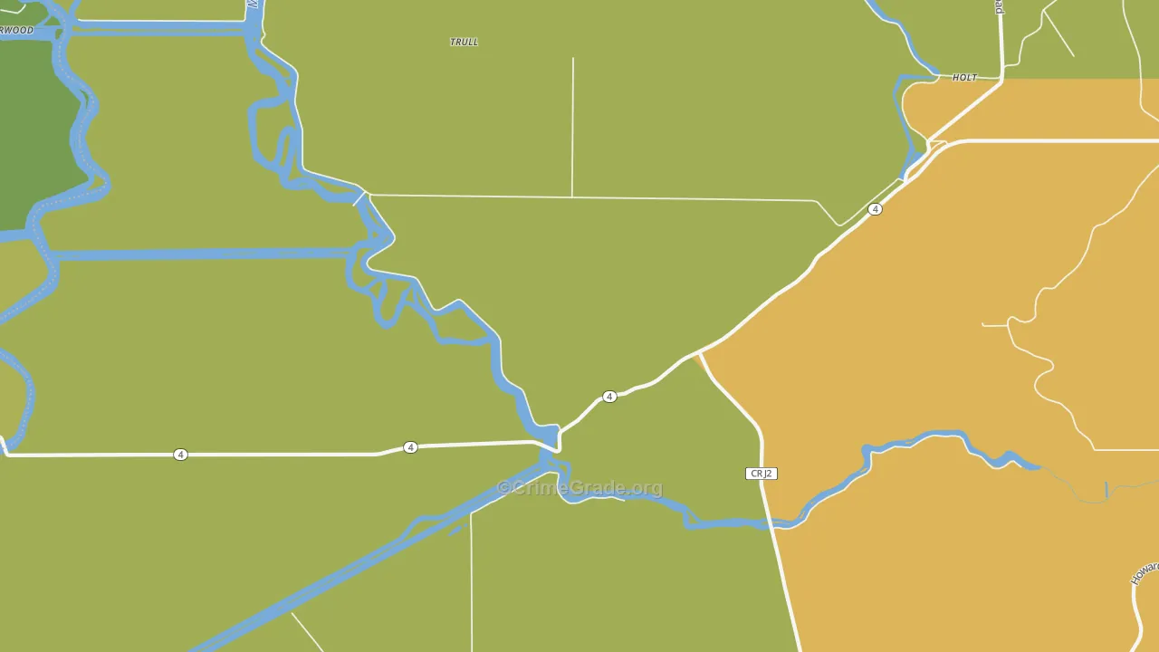 Holt, CA Map of Vehicle Theft Rates