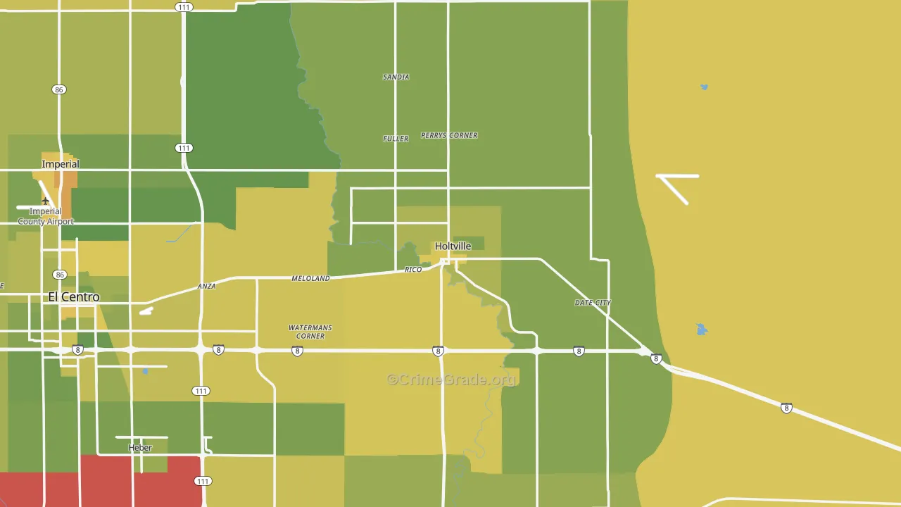 Holtville, CA Map of Vehicle Theft Rates