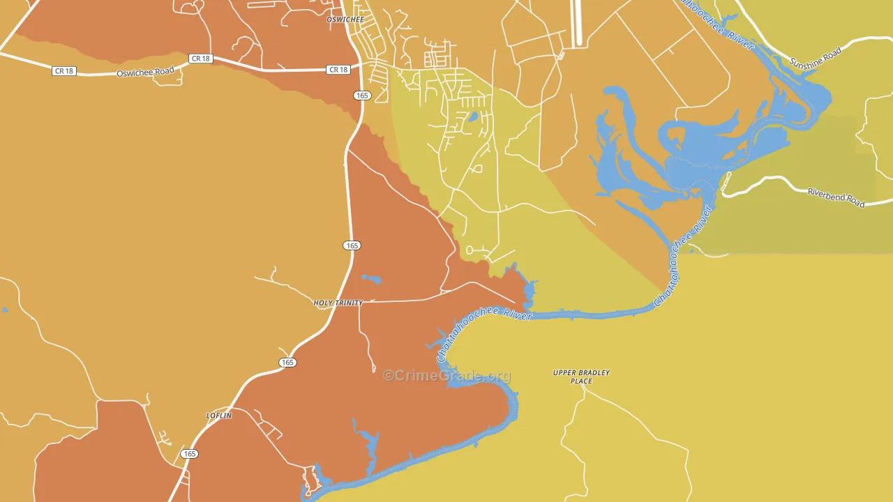 Holy Trinity, AL Map of Vehicle Theft Rates