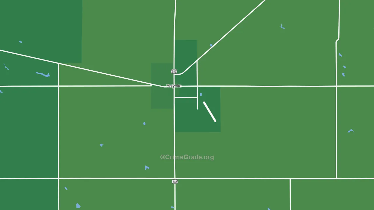 Holyoke, CO Map of Vehicle Theft Rates