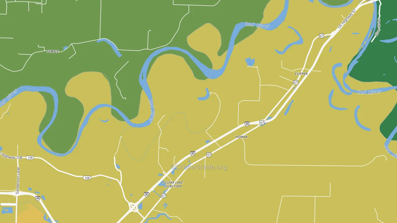 Homan, AR Map of Vehicle Theft Rates