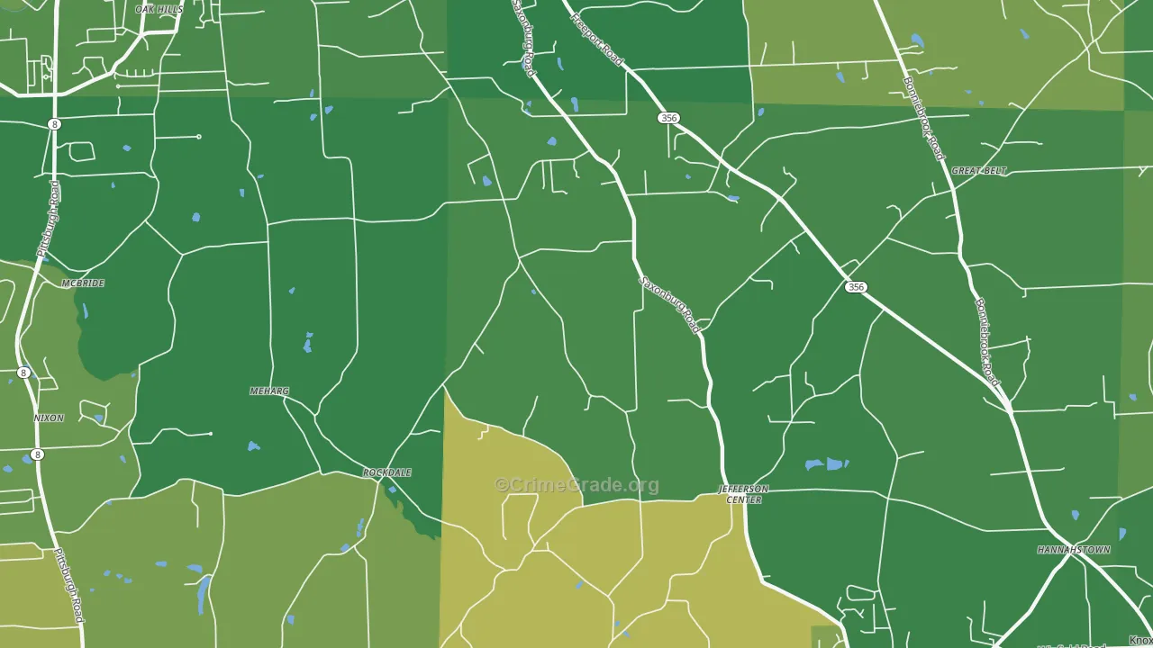 Homeacre, PA Map of Vehicle Theft Rates