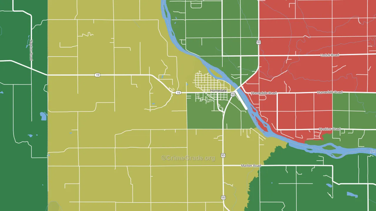 Homedale, ID Map of Vehicle Theft Rates