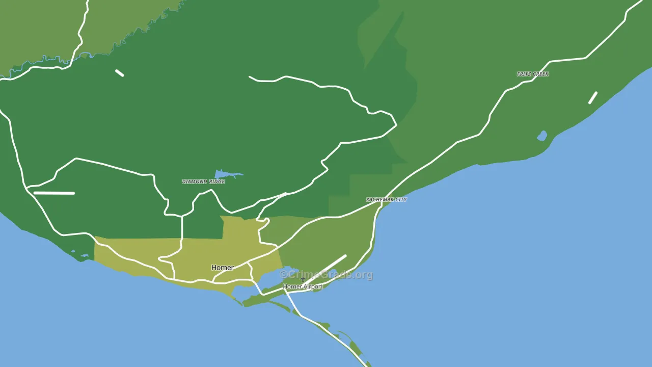 Homer, AK Map of Vehicle Theft Rates