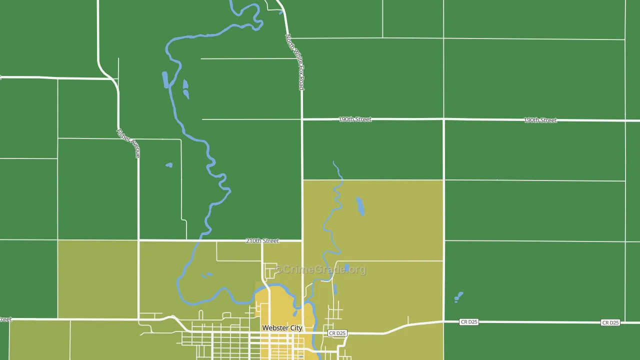 Homer, IA Map of Vehicle Theft Rates