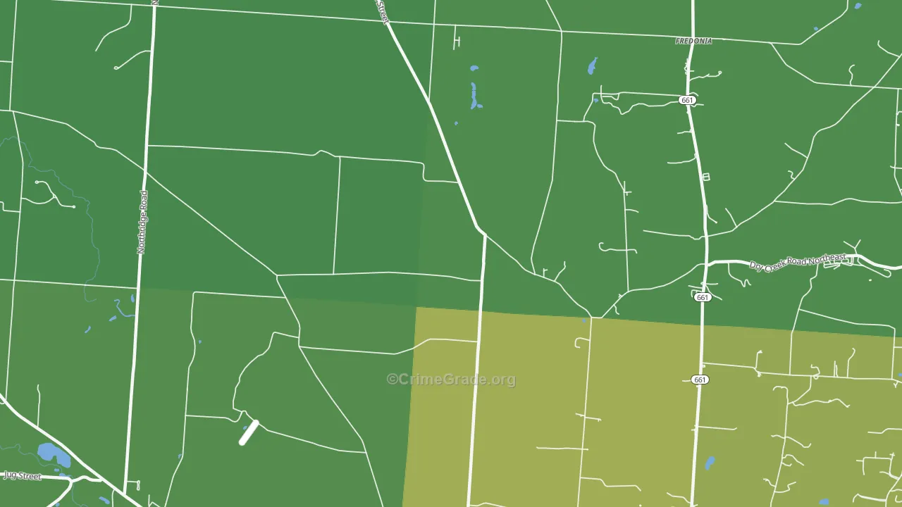 Homer, OH Map of Vehicle Theft Rates