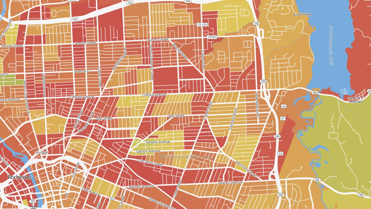 Homestead Heights, Rochester, NY Map of Vehicle Theft Rates
