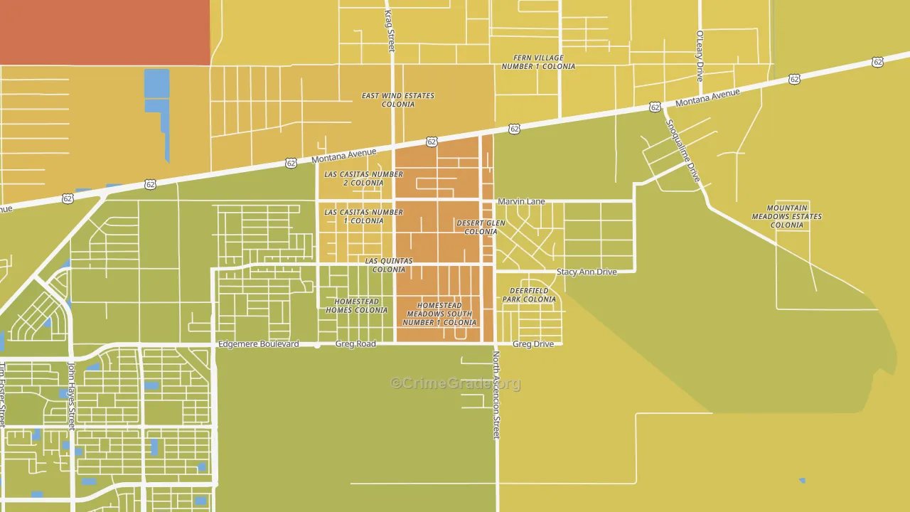 Homestead Meadows South, TX Map of Vehicle Theft Rates