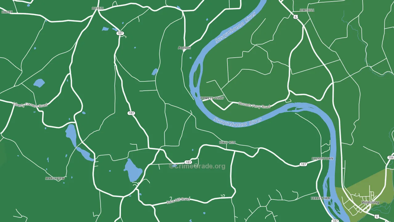Homets Ferry, PA Map of Vehicle Theft Rates