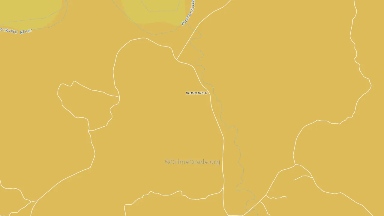 Homochitto, MS Map of Vehicle Theft Rates