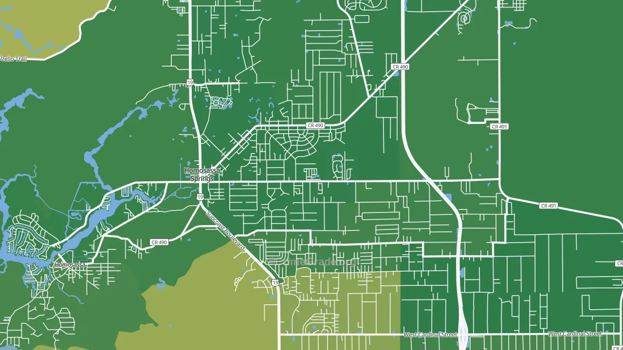 Homosassa Springs, FL Map of Vehicle Theft Rates
