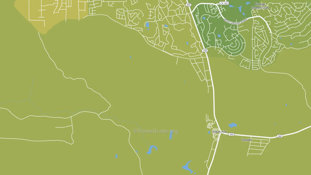 Hondah, AZ Map of Vehicle Theft Rates